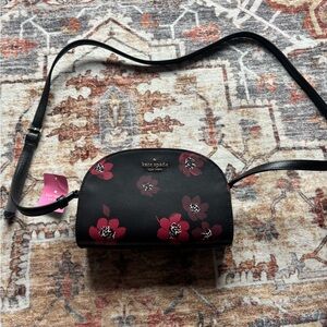 kate spade Black Crossbody with Red Floral Print